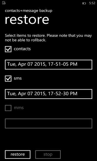 Новинки от Microsoft: приложение backup контактов и sms на карту памяти