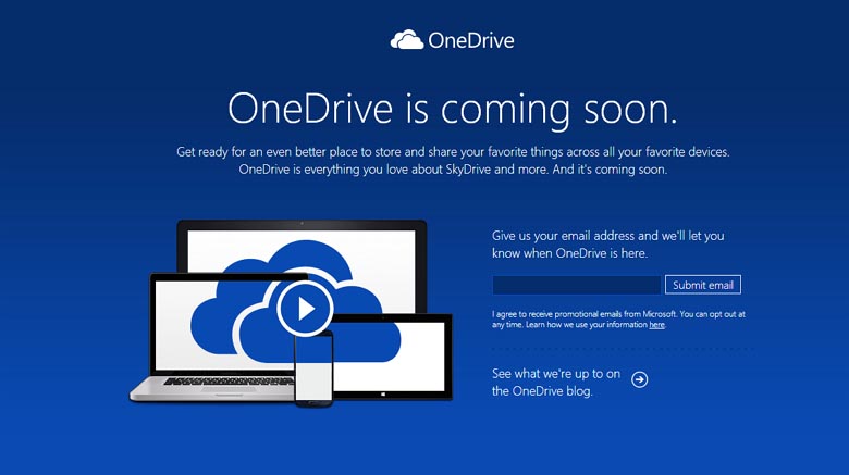 Переименование SkyDrive в OneDrive