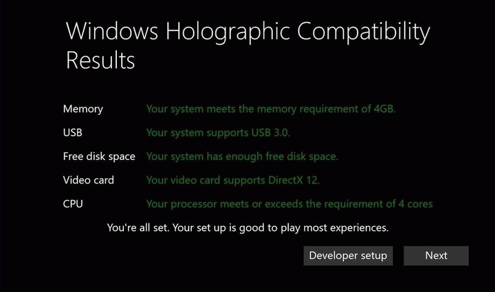 Системные требования для Windows Holographic